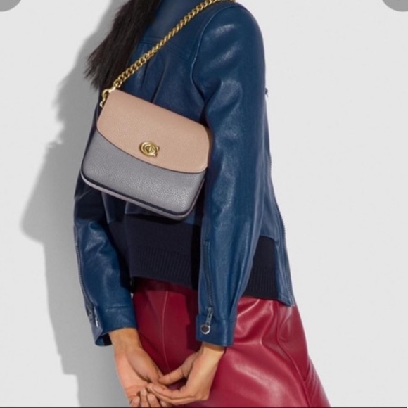 Coach Cassie Crossbody 19 In Colorblock Taupe Granite Multi - Picture 8 of 10